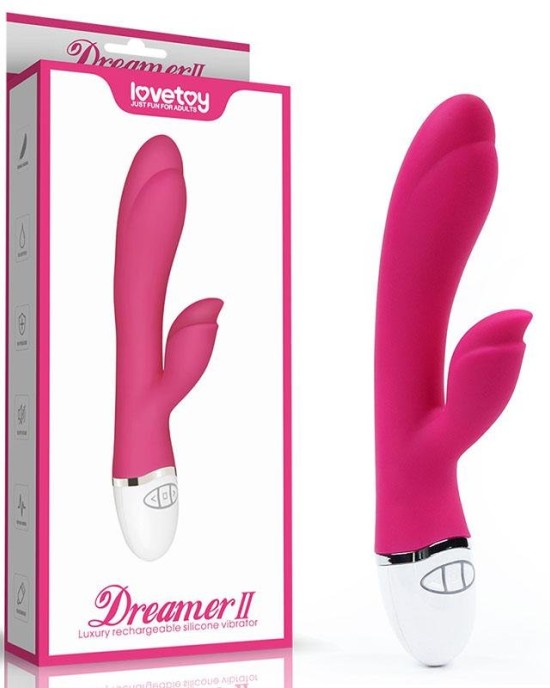 Lovetoy Dreamer II Rabbit Vibrator - Rose Red