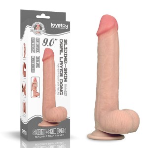 Sliding Skin Dual Layer Flesh 9 Inch Dong