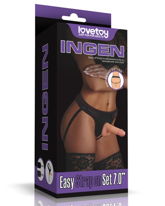 Ingen Easy Strap-On Set - Flesh 7 Inch Strap-On