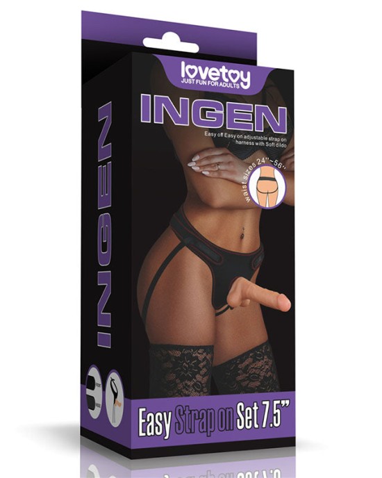 Ingen Easy Strap-On Set - Flesh 7.5 Inch Strap-On