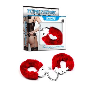 Fetish Pleasure Red Fluffy Hand Cuffs