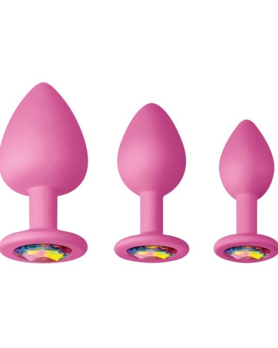 Glams Spades Butt Plug Trainer Kit - Pink - 3 Sizes