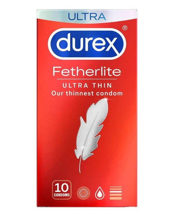 Durex Fetherlite Ultra Thin Feel Condoms - 10 Pack