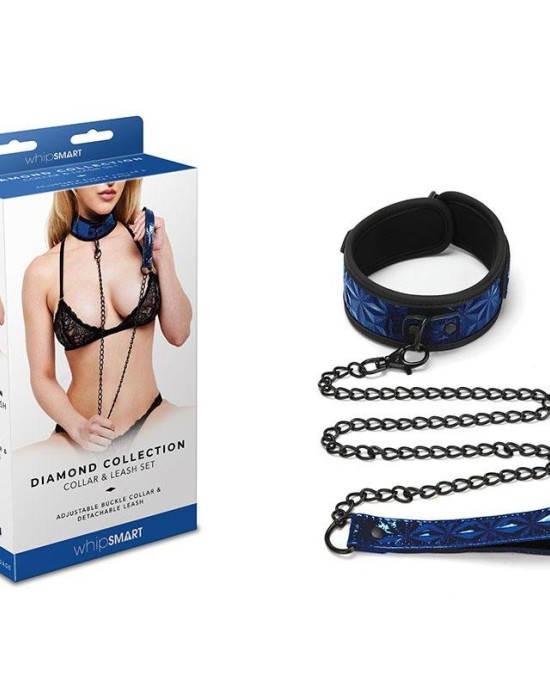 WhipSmart Diamond Collar & Leash - Blue