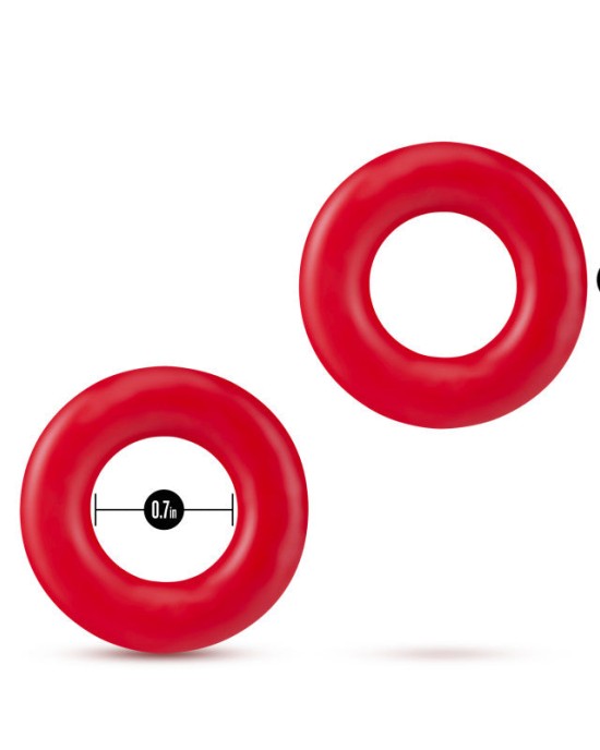 Stay Hard Donut Red Cock Rings - Set of 2