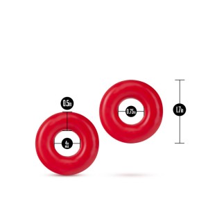 Stay Hard - Donut Oversized Red Cock Rings - Set of 2