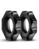 Stay Hard Nutz Black Cock Rings - Set of 2