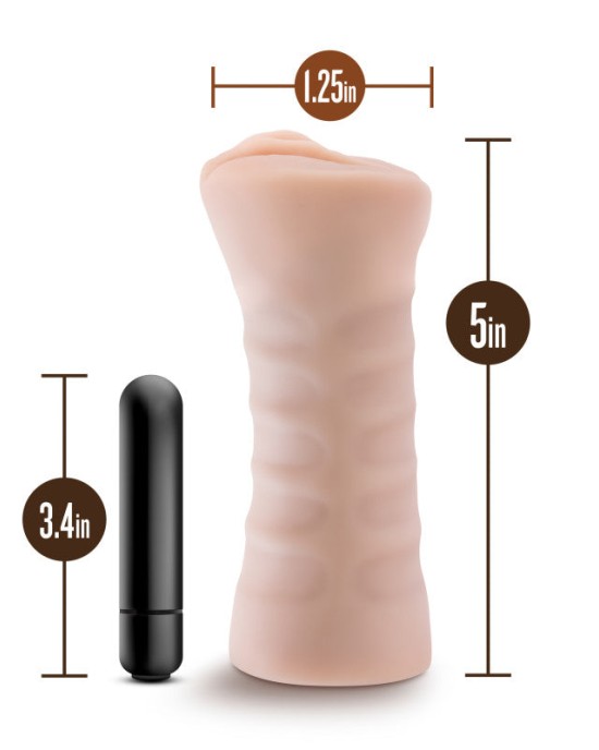 M for Men Rain - Flesh - Vibrating Vagina Stroker