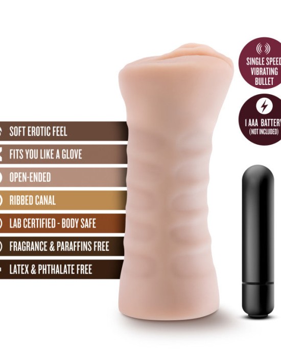 M for Men Rain - Flesh - Vibrating Vagina Stroker