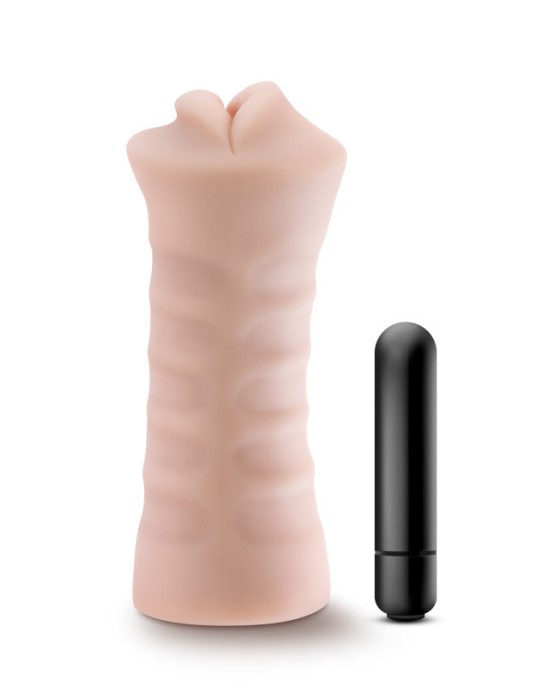 M for Men - Skye - Flesh Vibrating Mouth Stroker