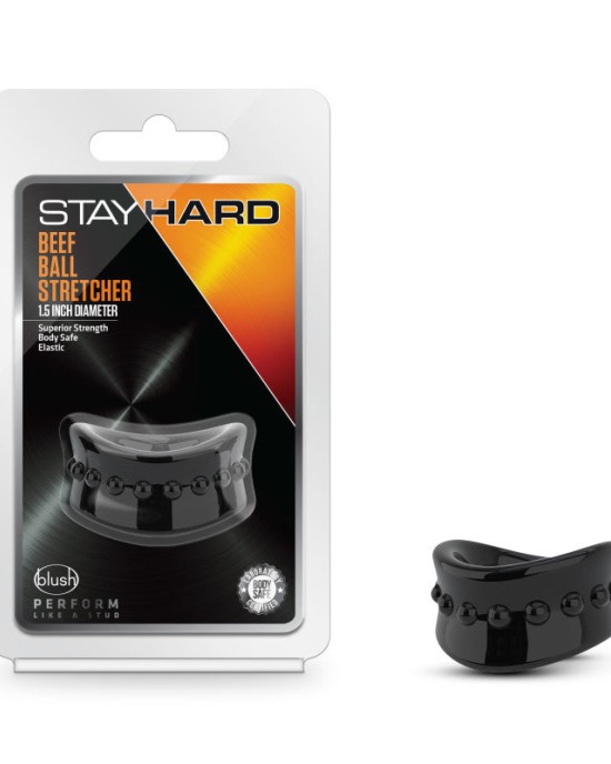 Stay Hard Beef Ball Stretcher Black Ring