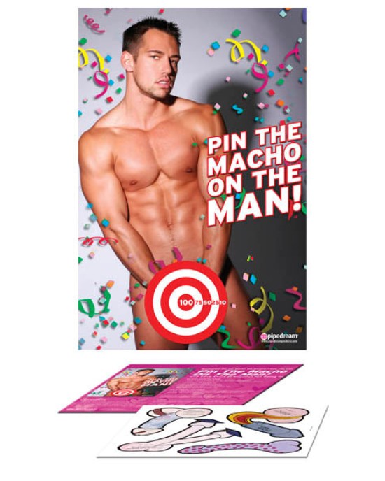 Pin The Macho On The Man - Party Game