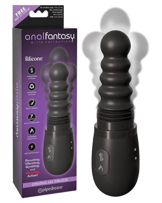 Anal Fantasy Elite Gyrating Ass Thruster - Black Anal Vibrator