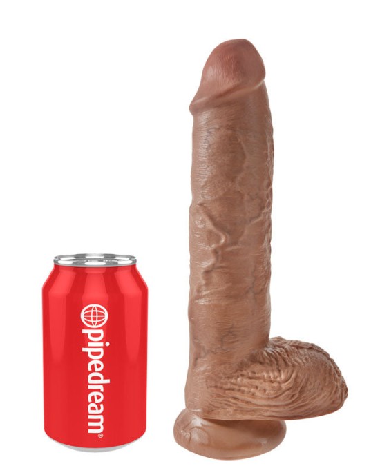 King Cock 10 Inch Tan Cock with Balls