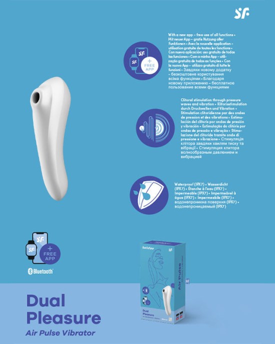 Satisfyer Dual Pleasure - App Contolled Clitoral Stimulator with Vibration - White