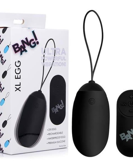 Bang! XL Vibrating Black Egg with Wireless Remote