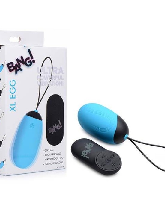 Bang! XL Vibrating Blue Egg with Wireless Remote