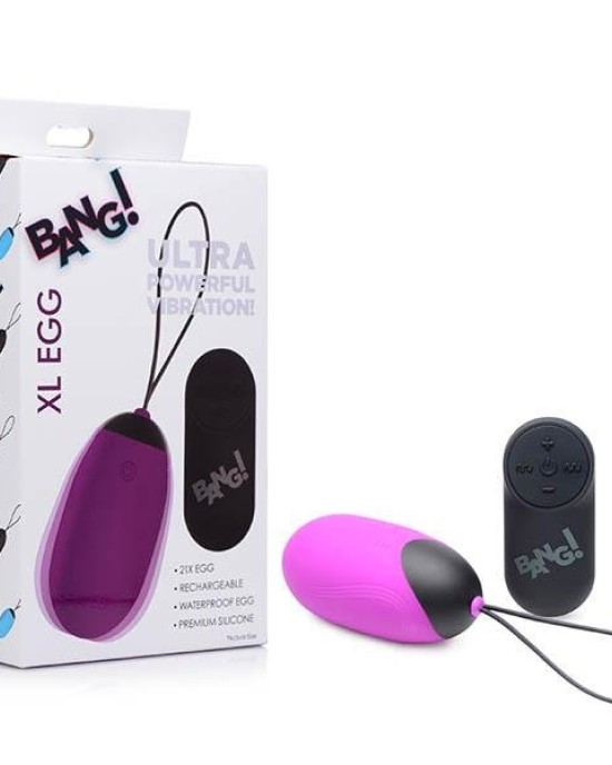 Bang! XL Vibrating Purple Egg with Wireless Remote