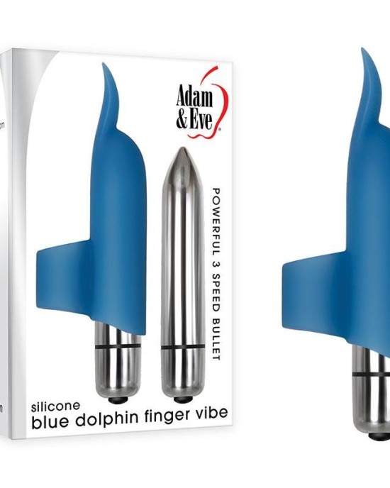 Adam & Eve Blue Dolphin Finger Vibe