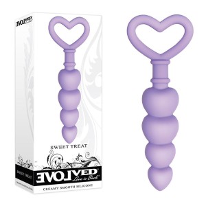 Evolved Sweet Treat Purple Beaded Butt Plug with Handle