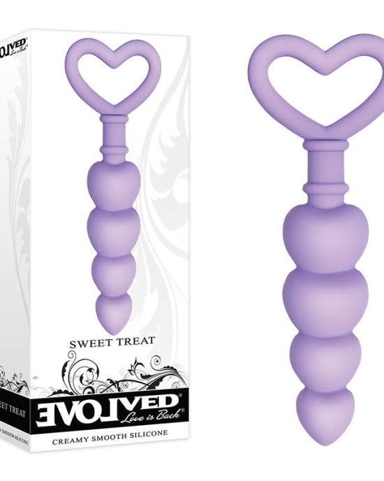 Evolved Sweet Treat Purple Beaded Butt Plug with Handle