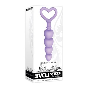 Evolved Sweet Treat Purple Beaded Butt Plug with Handle