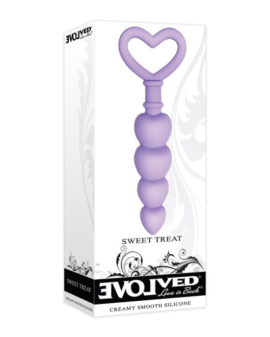 Evolved Sweet Treat Purple Beaded Butt Plug with Handle