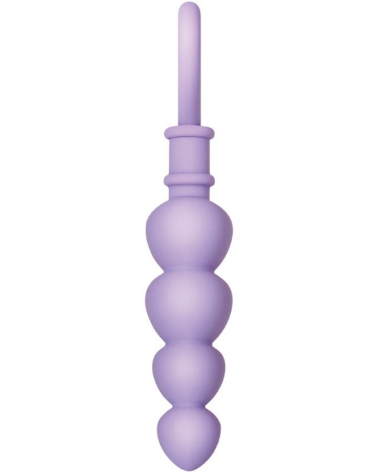 Evolved Sweet Treat Purple Beaded Butt Plug with Handle