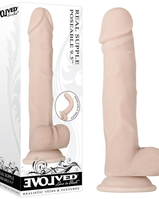 Evolved Real Supple Poseable 9.5 Inch Flesh Dong