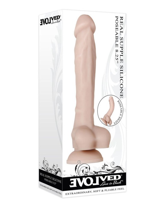 Evolved Real Supple Poseable 8.25 Inch Flesh Dong