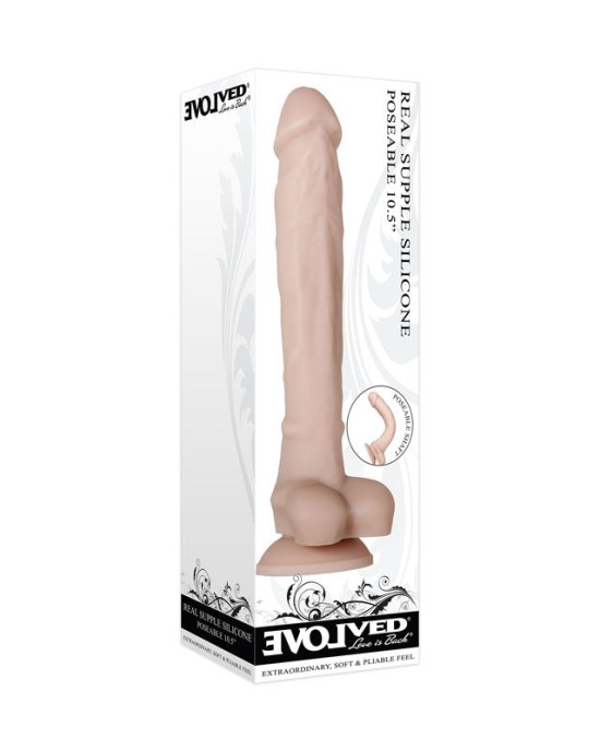 Evolved Real Supple Poseable 10.5 Inch Flesh Dong