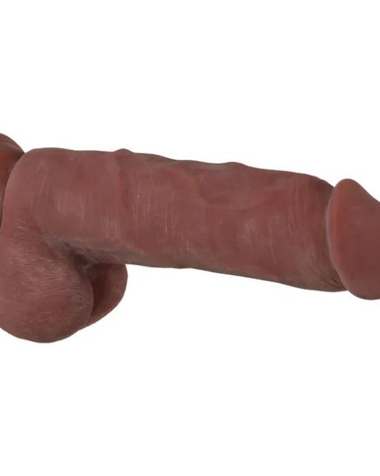 Evolved Real Supple Poseable Girthy 8.5 Inch Brown Dong