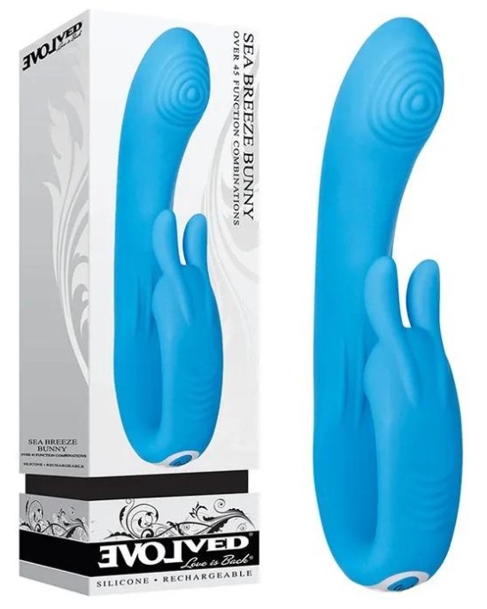 Evolved Sea Breeze Bunny Rabbit Vibrator - Blue