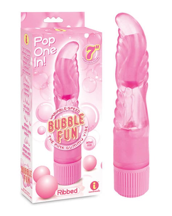 The 9's Bubble Fun Ribbed Pink Vibrator