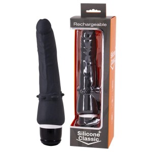 Silicone Classic Black Waterproof Vibrator 1