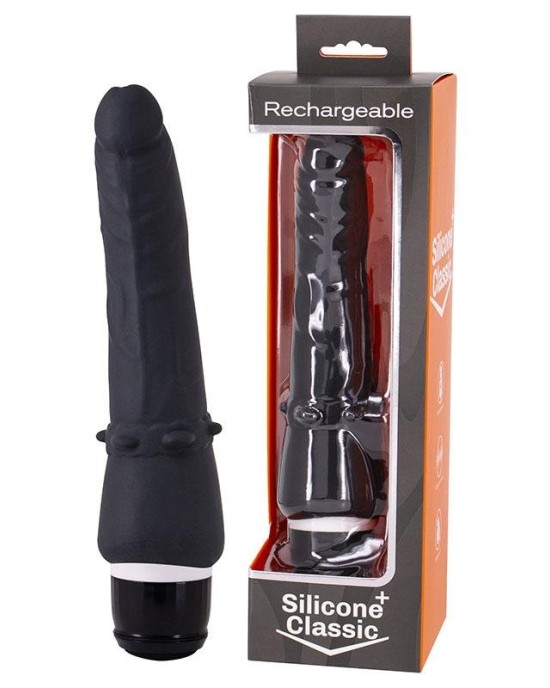 Silicone Classic Black Waterproof Vibrator 1