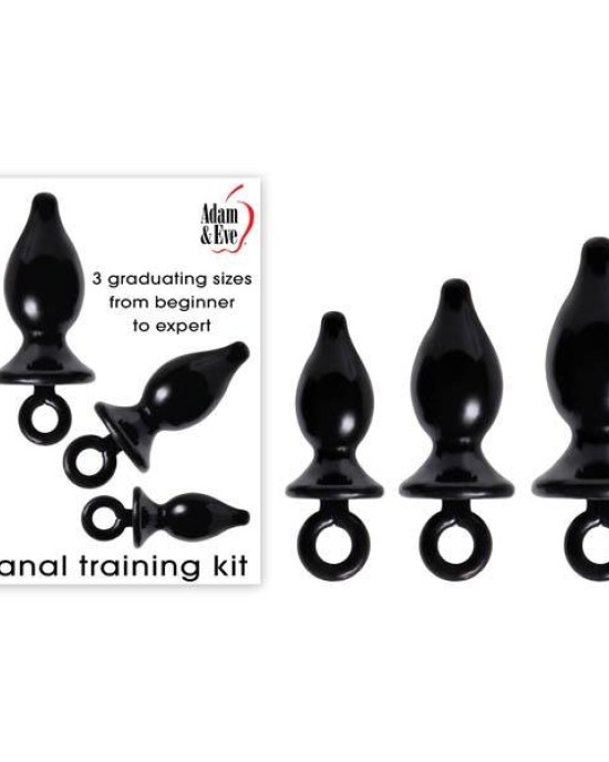 Adam & Eve Anal Trainer Kit - Black Butt Plugs - Set of 3