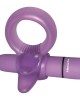 Adam & Eve Vibrating Clitoral Tongue Cock Ring - Purple