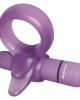 Adam & Eve Vibrating Clitoral Tongue Cock Ring - Purple