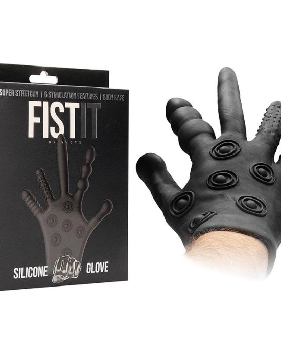 Fist-It Silicone Stimulation Glove - Black Fetish Glove