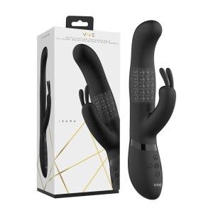 Vive Izara Rotating Beads Rabbit Vibrator - Black