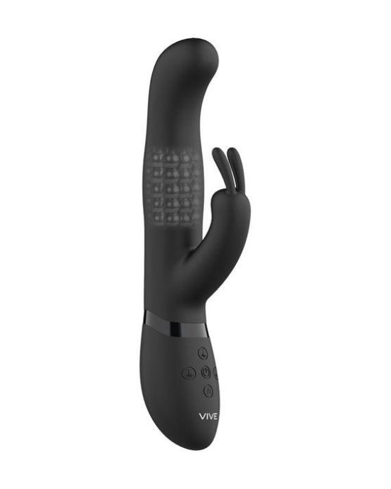 Vive Izara Rotating Beads Rabbit Vibrator - Black