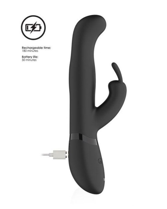 Vive Izara Rotating Beads Rabbit Vibrator - Black