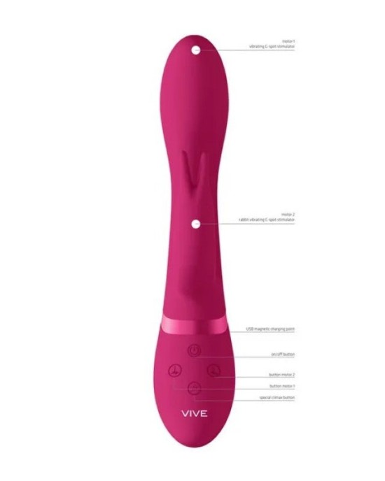 Vive Zosia Classic G-Spot Rabbit Vibrator - Pink