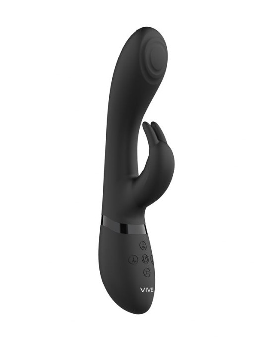 Vive Cato Pulsating Tip Rabbit Vibrator - Black