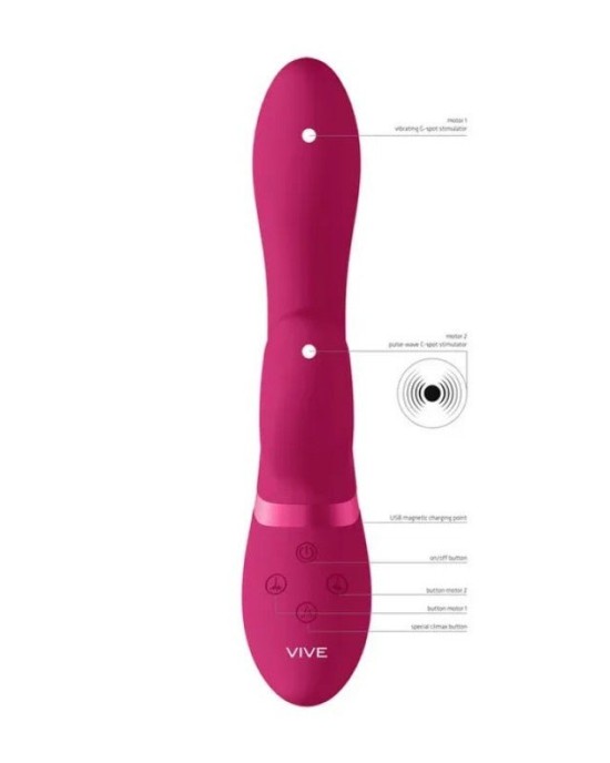 Vive Kyra Pulsating Tip Rabbit Vibrator - Pink