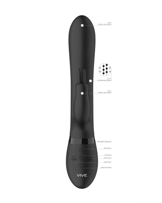 Vive Amoris Rabbit Vibrator - Black