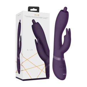 Vive Nilo Swirling Tip Rabbit Vibrator - Purple