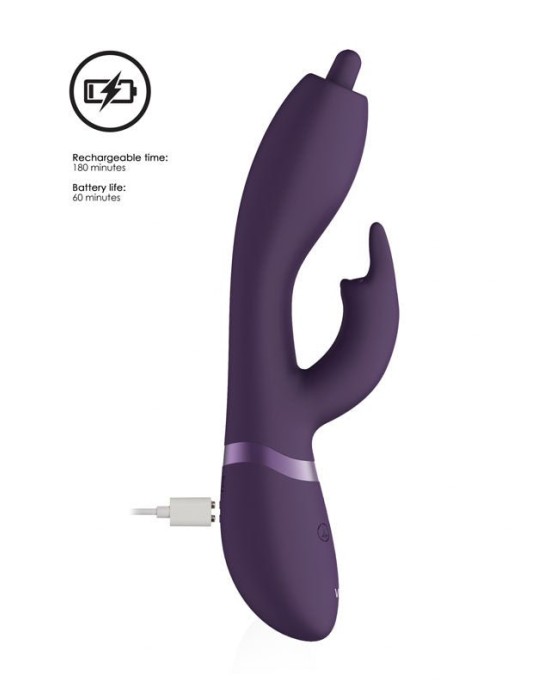 Vive Nilo Swirling Tip Rabbit Vibrator - Purple