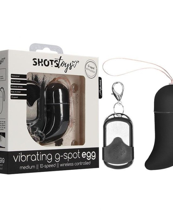 Shots Vibrating G-Spot Black Medium Remote Control Egg